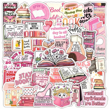 10/50/100pcs Mix Kawaii Smut Bookish Dark Romance Reading Book Stickers Aesthetic DIY Scrapbooking Notebook Laptop Phone Sticker