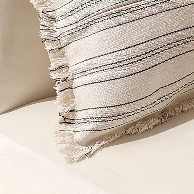 Summer Boho Pillow Covers 30x50 Living Room Sofa Fringed Edges Decorative Striped Throw Pillow Cover BreathableHome Decor