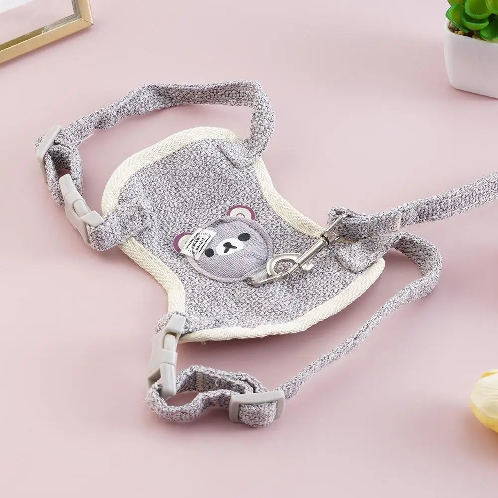 Newest Cute Cat Harness and Leash Set Bunny Pet Accessories Vest Harnesses Small Dog Leashes for Outdoor Walking Pets Supplies