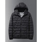 Winter white down jacket men's graphene self heating windproof pleated hooded down jacket casual warm down jacket men's coat