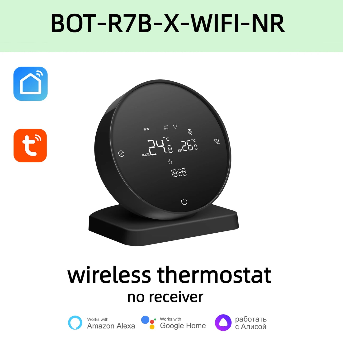 Beok Wireless Thermostat Controller Heating Wifi Smart Home 8-Channel Heating System for Gas Boiler Water Floor Actuator