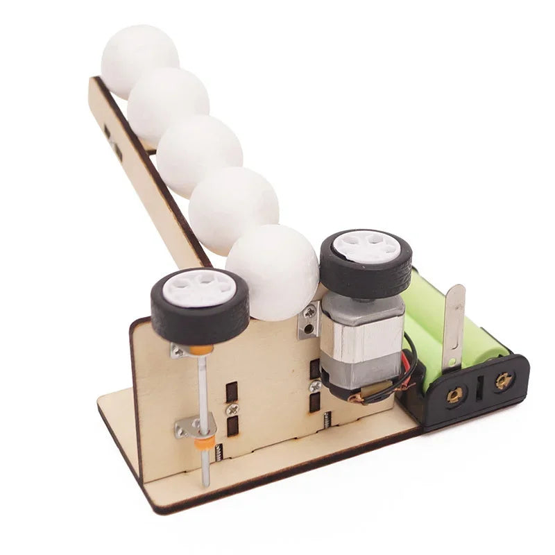 DIY STEM Automatic Ball Serve Machine Kinetic Energy Transfer Experimental Pole Science Education Toy Educational Teaching Prop