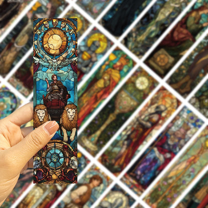 30pcs Stained Glass Tarot Bookmarks Unique Design Simple Creative Artistic Style Exquisite Craftsmanship Convenient Sticky Note