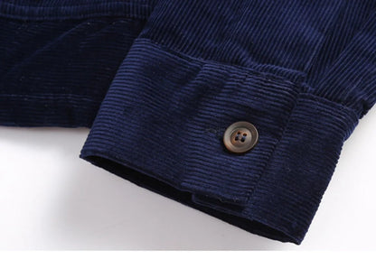2026 Spring/Summer American Retro Workwear Long-Sleeved Farmer's Coop Jacket for Male Youth - High-end Trendy Corduroy Coat