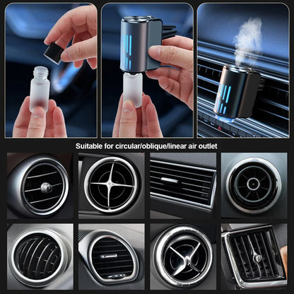 New Car Air Vent Aroma Humidifier Air Diffuser With Atmosphere Light Electric Air Freshener Car Fragrance For Removing Odors
