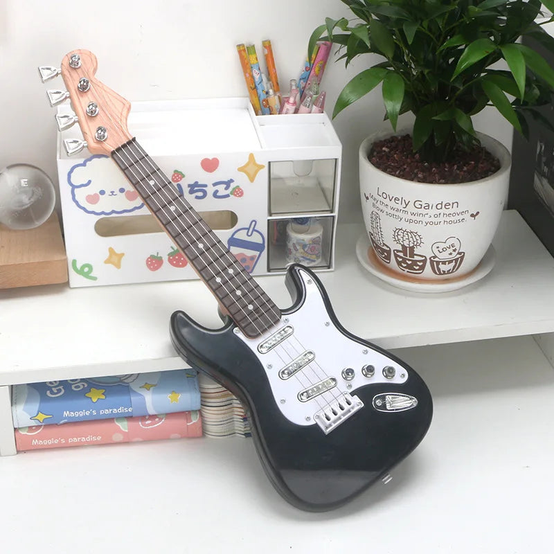4-string Children Electric Guitar Toy with Music Light Beginner Electric Guitar Ukulele Children's Toy Musical Instrument Gift