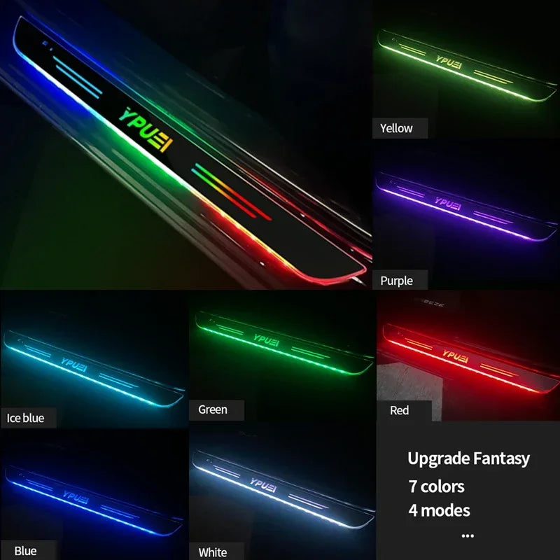Customized For Renault RS Clio Scenic Logan Megane Car Welcome Door illuminated Sill Light Logo Lamp LED Car Pedal Decoration