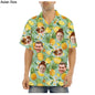 Hawaiian Shirt With Custom Face For Men Women Personalized Hawaii Gift For Girlfriend Boyfriend Tropical Beach Button Down Shirt