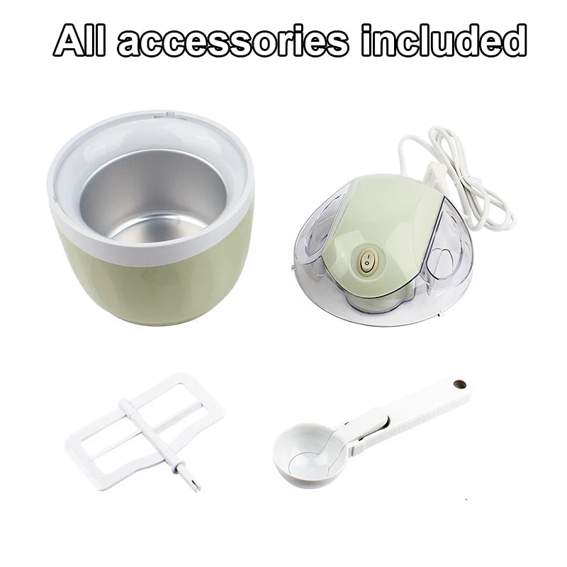 Soft Serve Ice Cream Machine Blender Automatic Snow Cone Milkshake Mixer Icecream Maker Sorbet Fruit Dessert Yogurt Freezer 1L