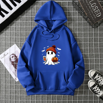 Women's Fashion Tops Casual O-neck Halloween Print Long Sleeve Loose Pullover Shirts, Creative Halloween Theme Printed Hoodie
