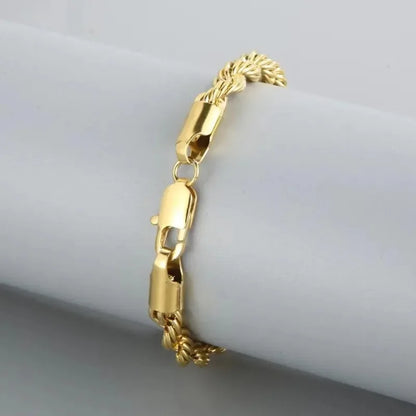 18K Gold 925 Sterling Silver 4MM Chain Bracelets For Men Women Unisex Simple Charm Bracelet Wedding Party Gift 20cm 8in