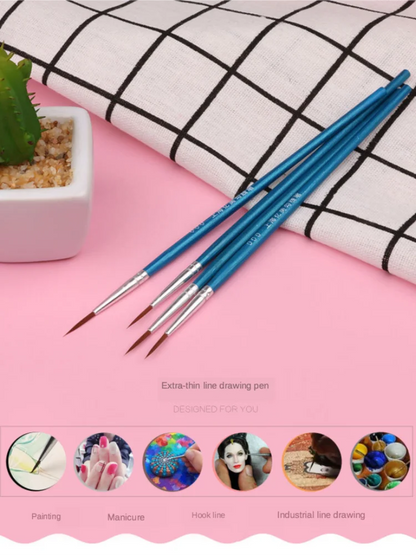 10Pcs/Set Fine Hand-painted Thin Hook Line Pen Short Wood Rod Drawing Art Pen Paint Brush Art Supplies Nylon Brush Special Offer