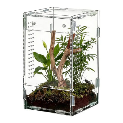 Acrylic Transparent Reptile Terrarium Breeding Box amphibian Cage Nano Arboreal Tarantula Enclosure Jumping spider Reptiles Habi