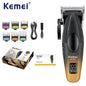 Kemei Professional Barber Hair Clippers Cordless Rechargeable Hair Trimmer Electric Men Hair Cutting Machine Metal Body 9000RPM