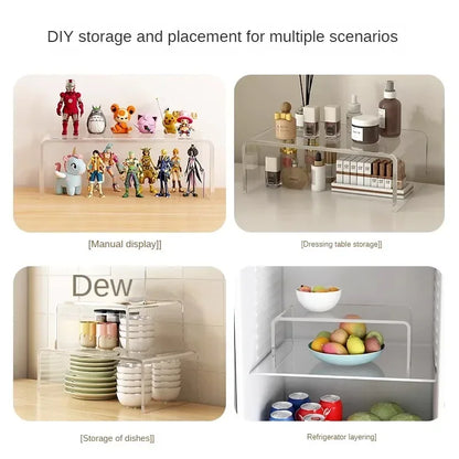 5mm Thick Acrylic Clear Storage Rack Desktop Display Cosmetics Storage Table Elevated Partition Board Toy Perfume Storage Rack