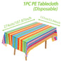 Mexican Stripes Plastic Tablecloth Holiday Party Decor Day of The Dead Waterproof Rectangle Tablecloth Mexican Fiesta Decoration