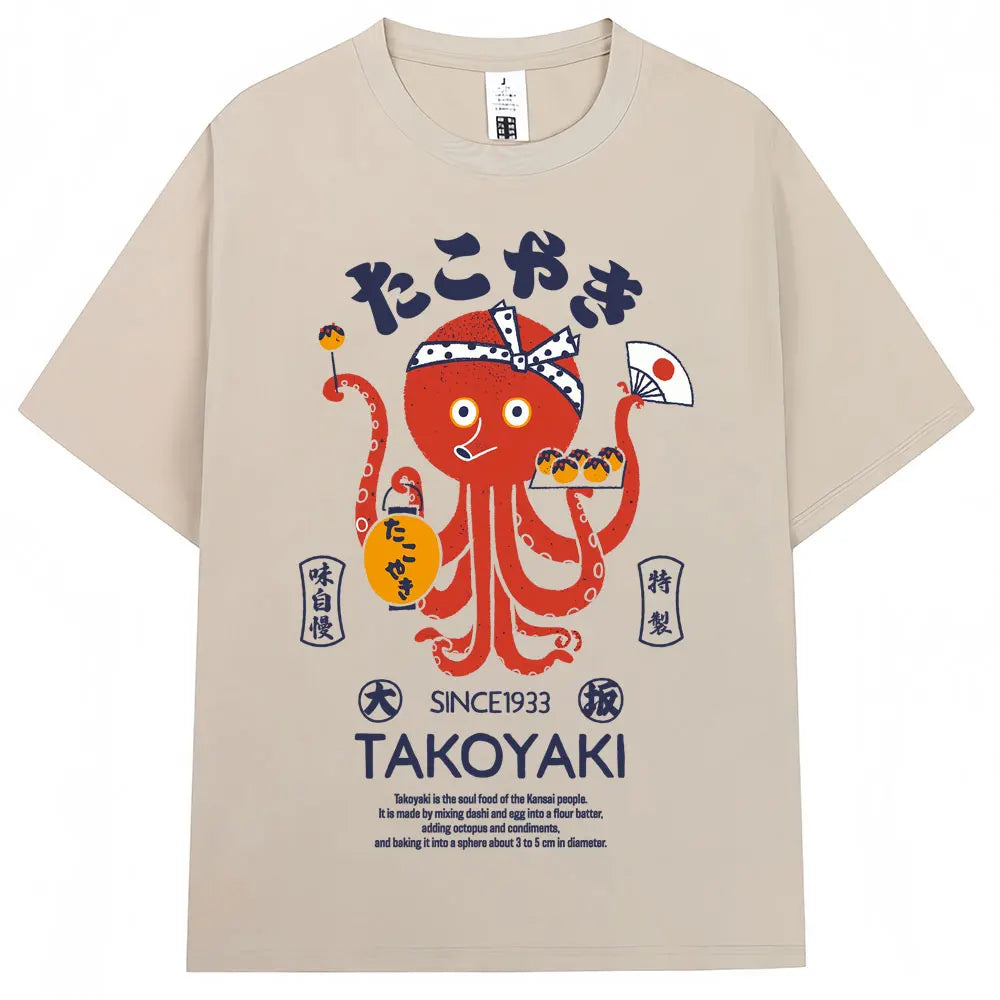 Japanese Style Hokkaido Wave Vintage T-shirt Men Women Harajuku Fashion High Quality T Shirts Oversized Cotton Summer Tee Shirt