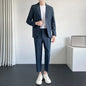 Men's Drapey Casual Suit Set Korean Style Loose Fit Spring Autumn Handsome Cool Trendy Light Mature Stylish Suit Jacket