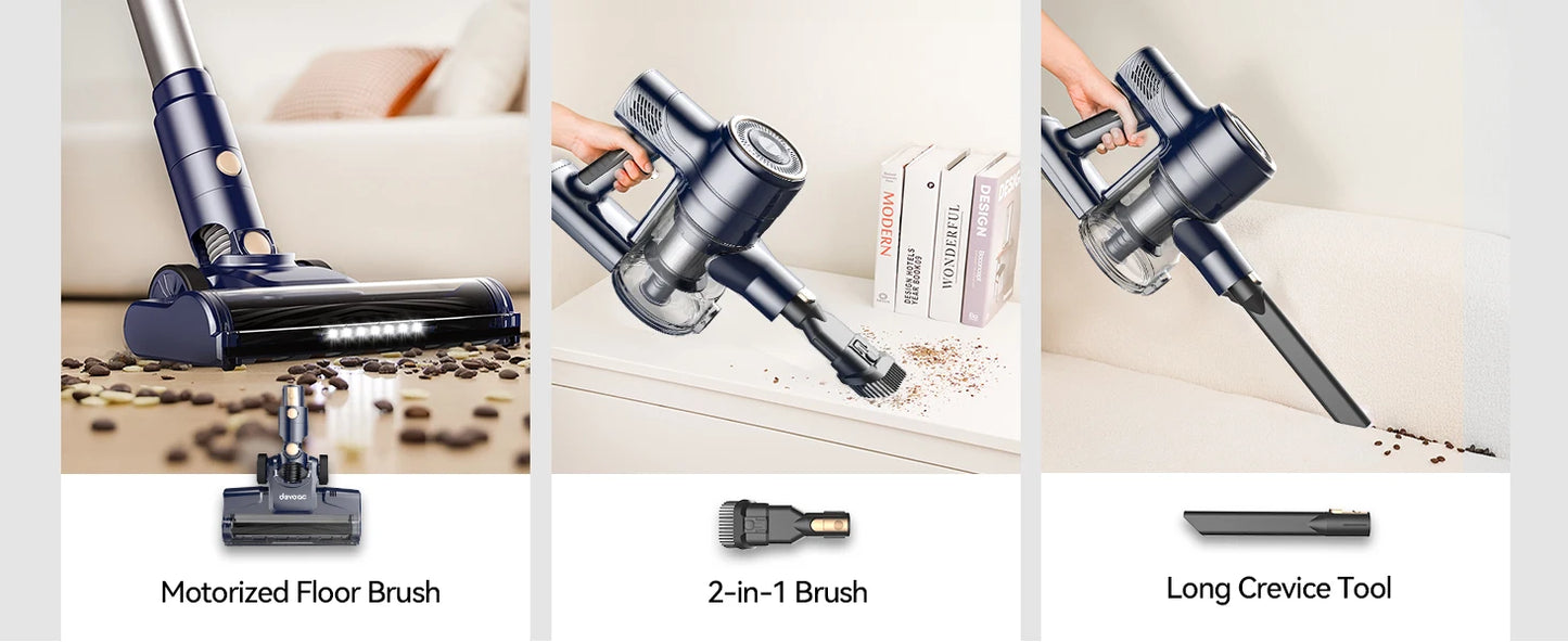 Vastorm 3-in-1 Corded Vacuum Cleaner 600W Powerful Upgraded Motor Free-Stand Lightweight Stick Handheld Vacuum for Carpet Pet Hair
