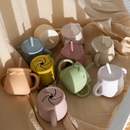 Baby Feeding Food Storage Box Snack Cup Portable Drinking Cup Infant Dual Purpose Sippy Cup Cover Band Newborn Accessories