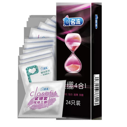 24/30pcs Super Thin Condoms Cool and Hot Sex Toys Dotted Granular Threaded Sexshop Tighten Firming Sex Accessories for Couples