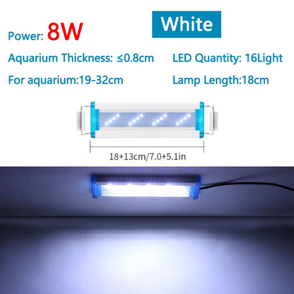 Extensible Waterproof Clip on Lamp For Fish Tank Super Slim Fish Tank Aquatic Plant Grow Aquarium LED Light 18-58cm 220V