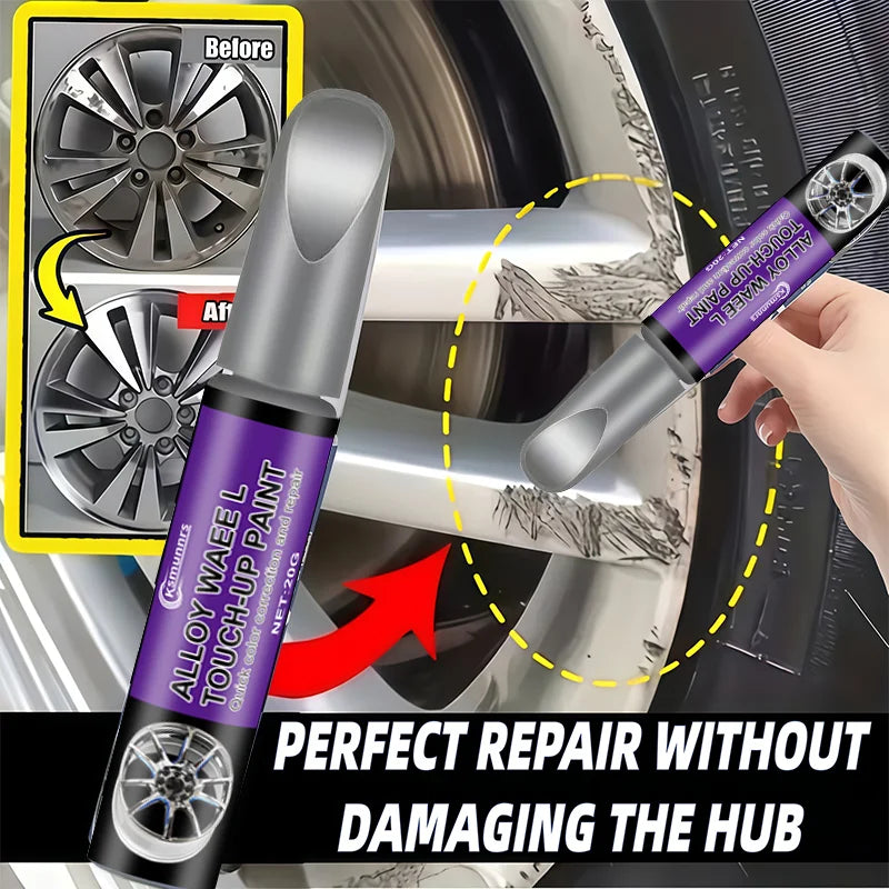 Universal Alloy Wheel Repair Kit - Suitable for Silvery Wheels, Car Rim Scratch and Curb Damage Repair Paint Set, In
