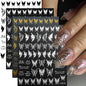 4pcs/set Roman Letters Nail Stickers 3D Black/White/Gold/Silver Alphabet Adhesive Nail Decasl English Letters DIY Manicure Decor