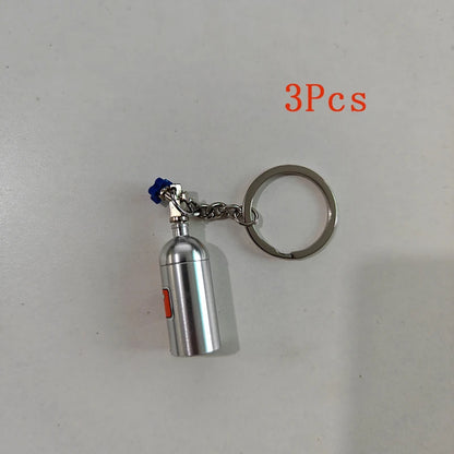Ajrc 1/10 Simulation Climbing Car Universal Decorative Parts Nos Metal Simulation Nitrogen Bottle With Fixed Chain