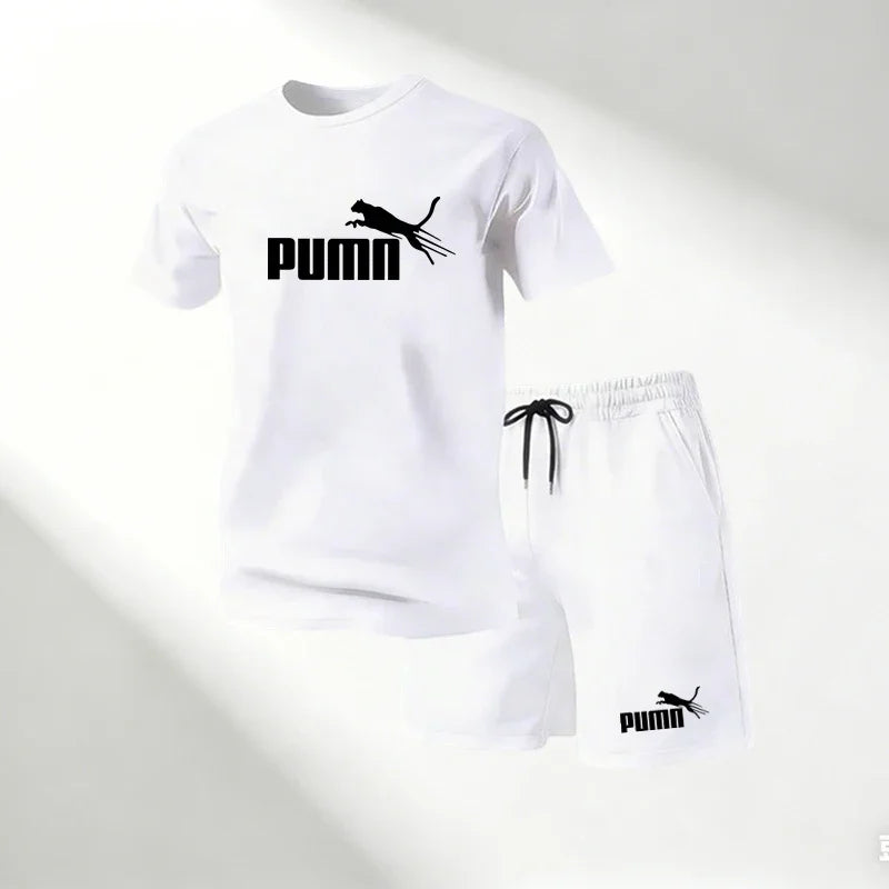 Hot Sale 2026 Men's T-Shirts Sets O-Neck Short Sleeve+Sports Shorts Quick Dry Casual Street Fashion Home Outdoor Running 2 Piece