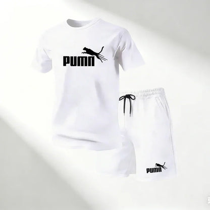 Hot Sale 2026 Men's T-Shirts Sets O-Neck Short Sleeve+Sports Shorts Quick Dry Casual Street Fashion Home Outdoor Running 2 Piece