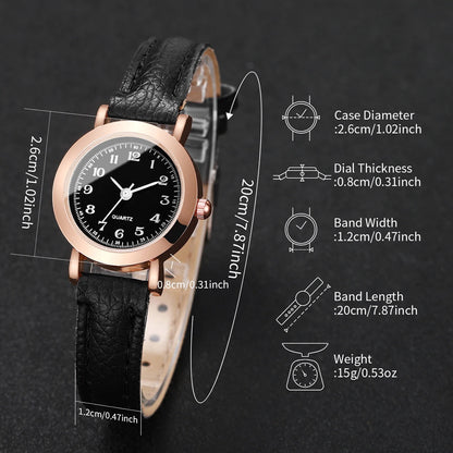 Fashion Small Dial Women Watches Ladies Leather Band Analog Quartz Wristwatch Girls Clock（Without Box）