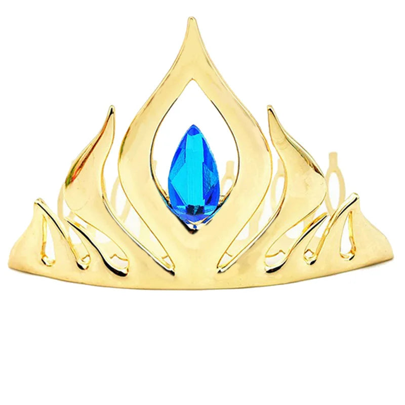 Elsa Princess Accessories Gloves Wand Crown Jewelry Set Elsa Wig Necklace Braid Girls Cosplay Snow Queen Dress Clothing Dress UP