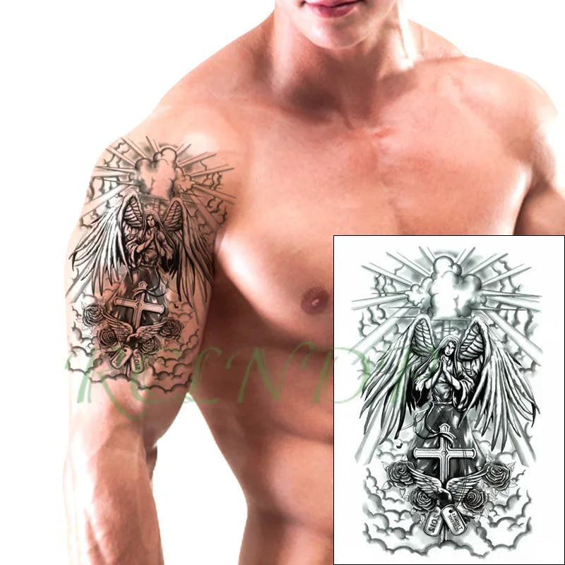 Waterproof Temporary Tattoo Sticker Joker Skull Letter Big Size Body Art Flash Tatoo Fake Tatto Stickers for Girl Men Women