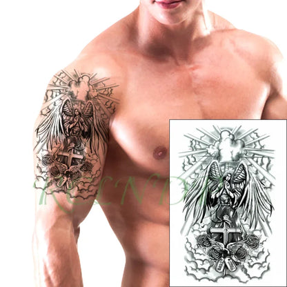 Waterproof Temporary Tattoo Sticker Joker Skull Letter Big Size Body Art Flash Tatoo Fake Tatto Stickers for Girl Men Women