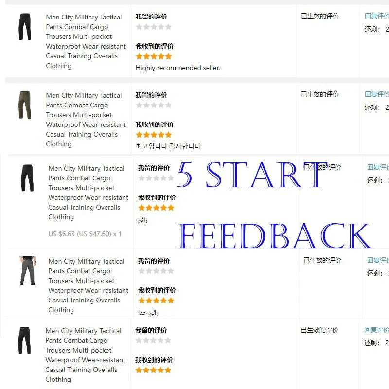 Asian Size Men Cargo Pants Trousers Multi-pocket Waterproof Wear-resistant Casual Training Overalls Clothing Comfortable Breatha