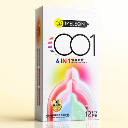 6in1 Warehouse Shipped Condoms 12Pcs/Pack  Intimate Good Sex Products Combining Particles and Threads for Pleasure