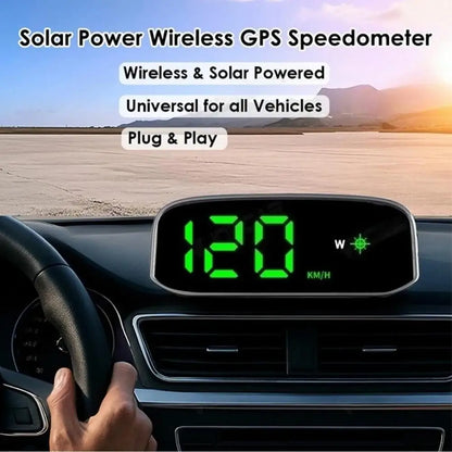 Solar HUD Head-up Display HD LED Car Speedometer Solar+Type-C Dual Charging Overspeed Alarm Safe Driving Universal Accessories