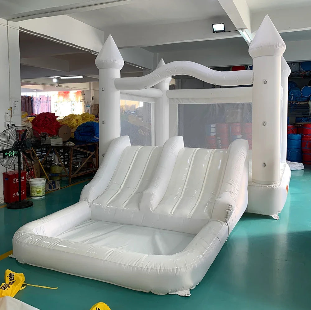 Inflatable Bounce House 5.6*3.3*3M White Jumping Castle For Kids Bouncy Castle Withe For Kids Outdoor Toys With Blower Slide