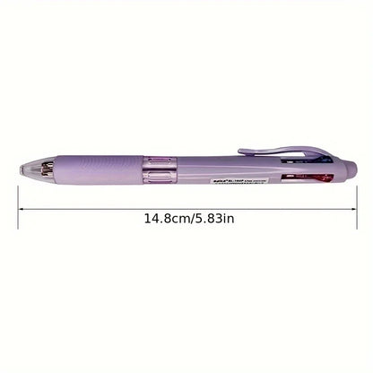 4 In 1 Multicolor Ballpoint Pens Creative Colorful Retractable Multifunction Pen Students Writing School Office Kawaii Supplies