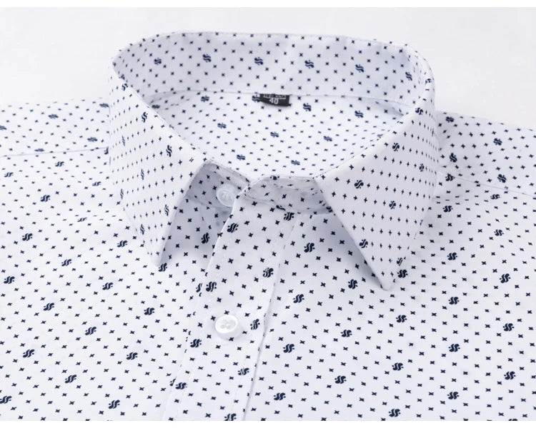 Men's Long Sleeve Shirt High-quality Fashion Casual Print Plaid Stripe Single Pocket Fit Business Formal Office Four Season Top