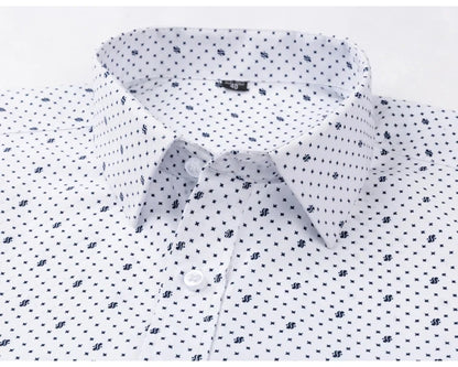 Men's Long Sleeve Shirt High-quality Fashion Casual Print Plaid Stripe Single Pocket Fit Business Formal Office Four Season Top