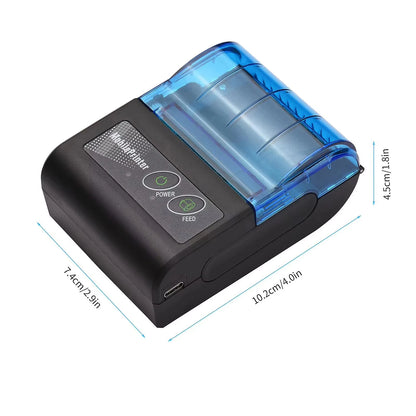 58mm Mini Portable Thermal Printer Receipt Mobile Wireless Bluetooth Ticket Bill Printer For Printing Labels/Tickets Receipt