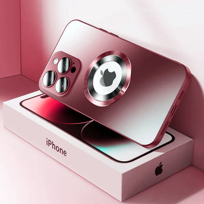 Tempered Glass Matte Magnetic For Magsafe Wireless Charging Case For iPhone 16 15 14 Pro Max Shockproof Soft Hard Bumper Cover