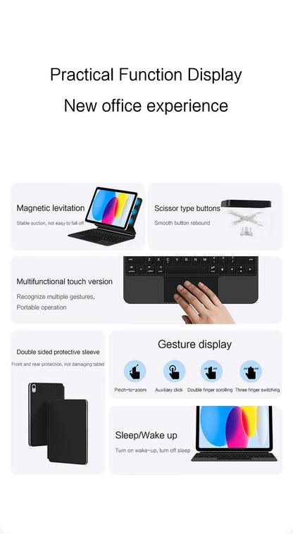 TouchPad Magic Keyboard for iPad Air 11 13 M4 2026 M3 M2 iPad 10 10th Air 4 5 6 iPad Pro 11 12.9 13'' M5 M4 Smart Cover Backlit