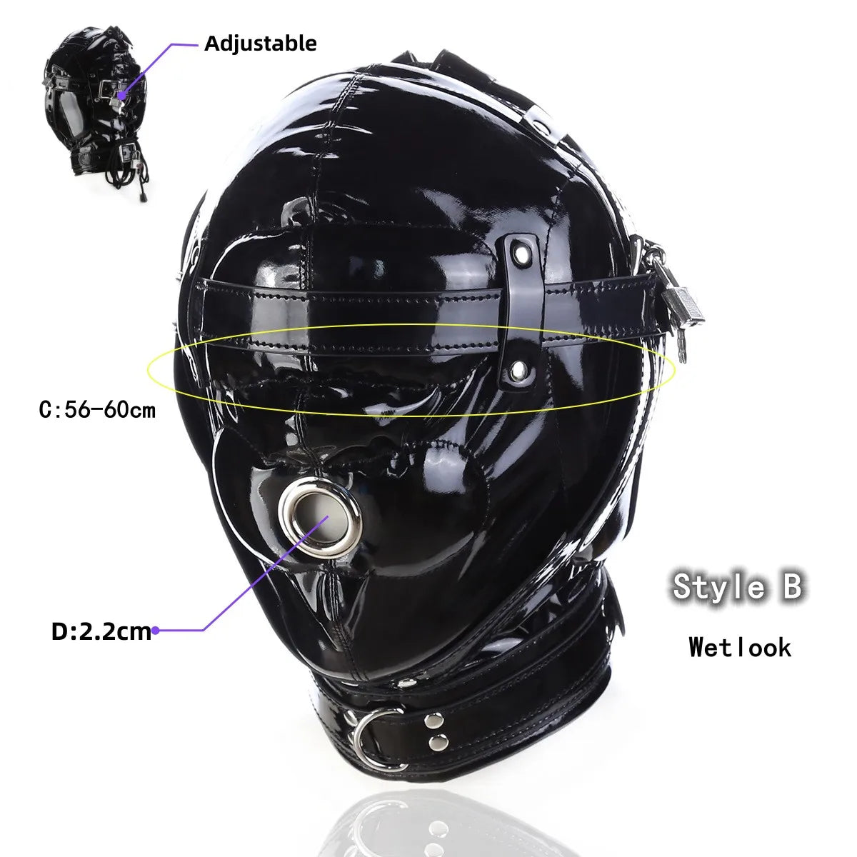 Erotic Fetish Costumes of Leather Bdsm Bondage Hood Mask with Mouth Hole for Couples Adults Slave Rolplay Flirting Games