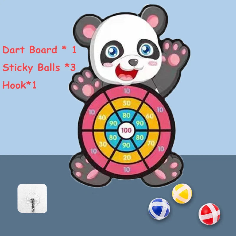 Animals Dart Board Games for Kids Montessori Target Sports Game Toys with 2 Sticky Balls Educational Games for Children Boy Girl