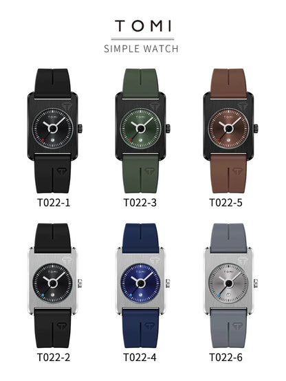 TOMI Men's Fashion Watches Quartz Watches Square Small Dial Wrist Watches Magnetic Buckle Watches Simple Leisure Watches