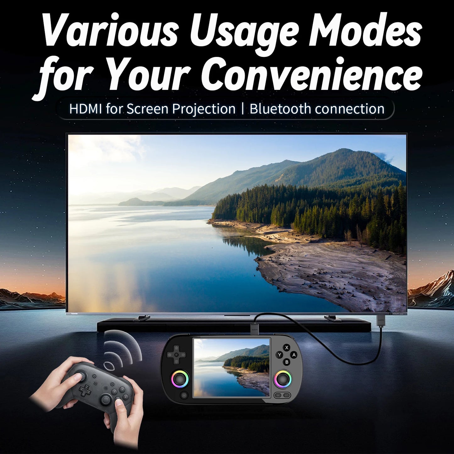 Anbernic RG40XX H Retro Handheld Game Console 4.0" IPS Screen Linux 64-bit RGB Joystick 3200mAh Video Games Player WIFI HDMI Out