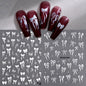 2Sheets French Gradient Line Nail Art Stickers 3D Self-Adhesive White+Black Slider Design Stencil Manicure Guides DIY Nail Decor